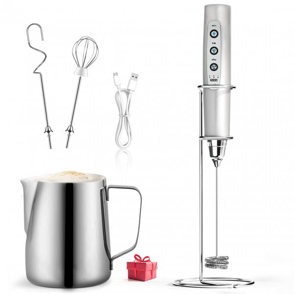 Get Perfect Froth with Our Silver Electric Milk Frother