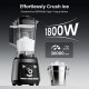 Odiforgo 1800W Professional High-Speed Countertop Blender for Smoothie & Ice Crushing (Black)