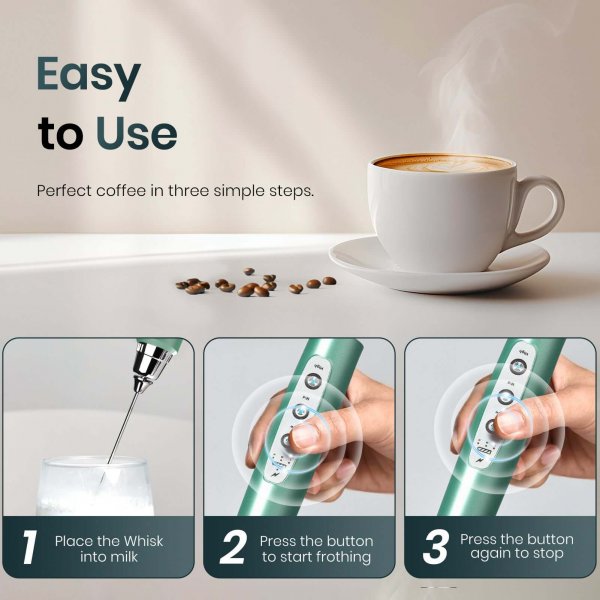 Eco-Friendly Green Frother for Coffee