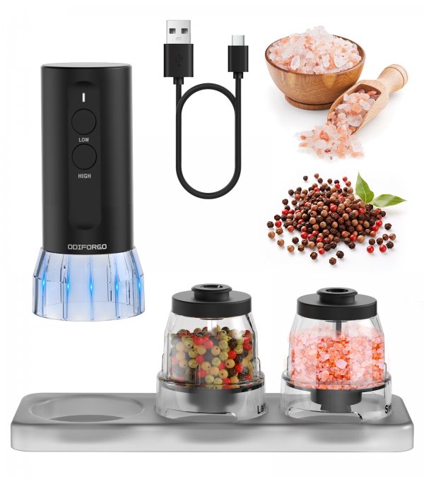 Rechargeable Electric Salt and Pepper Grinder Set