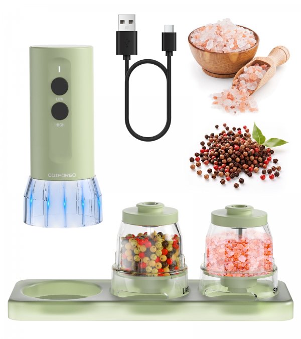 Rechargeable Electric Salt and Pepper Grinder Set