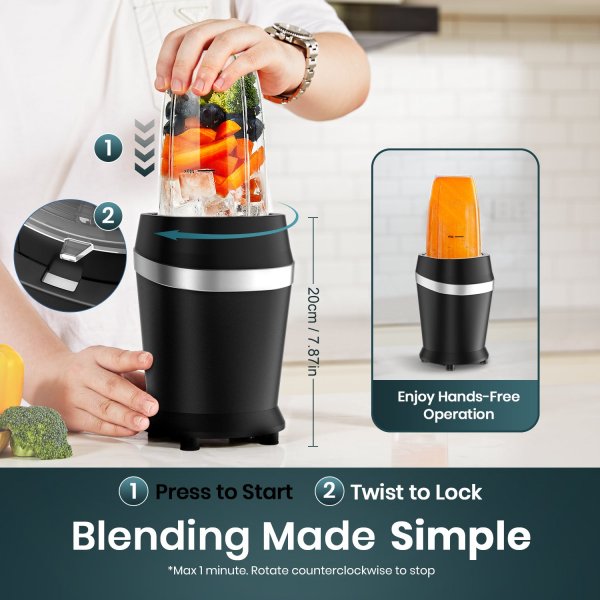 Black Personal Blender for Juice, Shakes and Smoothies