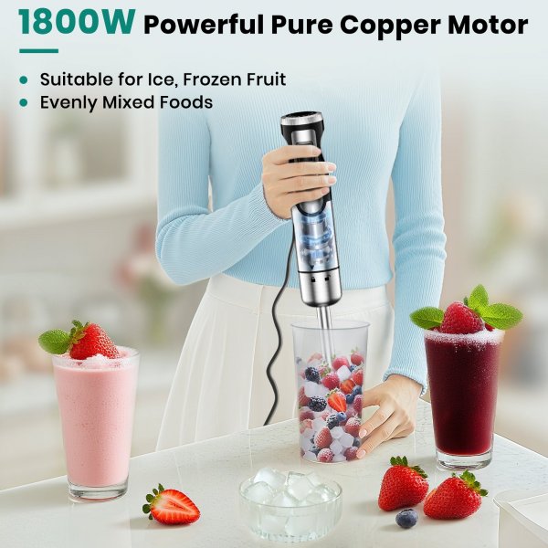 1800W Handheld Immersion Blender 4-in-1 Set