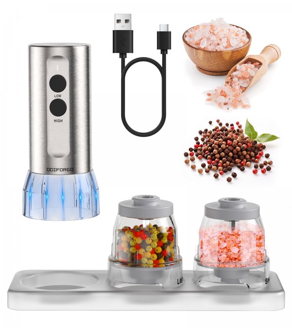 Rechargeable Electric Salt and Pepper Grinder Set