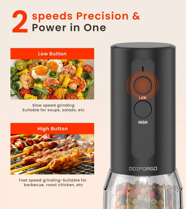 Rechargeable Electric Salt and Pepper Grinder Set