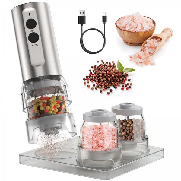 Rechargeable Electric Salt and Pepper Grinder Set