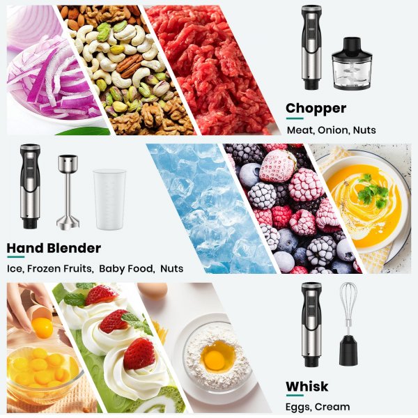 1800W Handheld Immersion Blender 4-in-1 Set