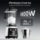 Odiforgo 1800W Professional High-Speed Countertop Blender for Smoothie & Ice Crushing (Silver)